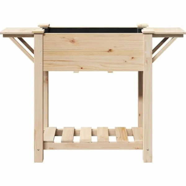 Sale Have Blomsterkrukke Beige 111 x 37 x 76.5 cm Massivt fyrretræ Plantningsbænke
