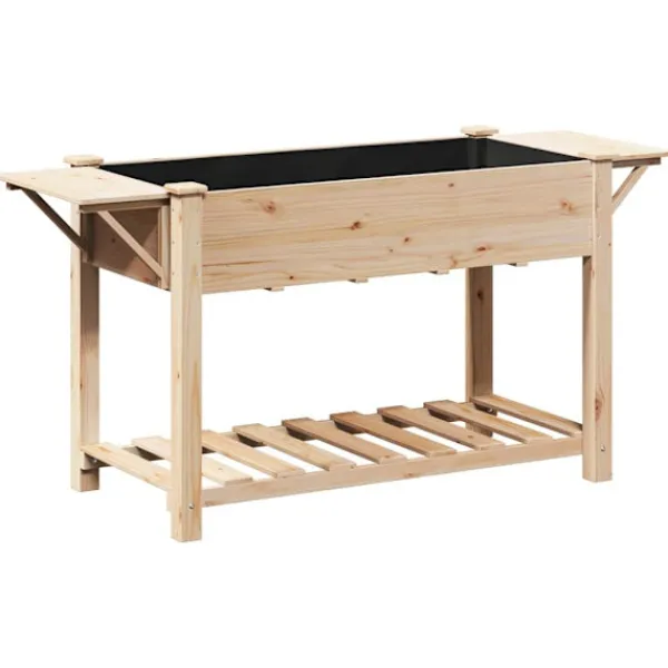 vidaXL Plantestativer^Have Blomsterkrukke Beige 155 x 59 x 76.5 cm Massivt fyrretræ