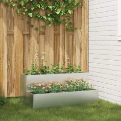 vidaXL Krukker & Plantebeholdere^Have Blomsterkrukke Sølv 100 x 60 x 45 cm Galvaniseret stål