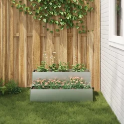 vidaXL Krukker & Plantebeholdere^Have Blomsterkrukke Sølv 100 x 60 x 45 cm Galvaniseret stål