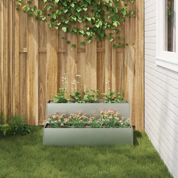 vidaXL Krukker & Plantebeholdere^Have Blomsterkrukke Sølv 100 x 60 x 45 cm Galvaniseret stål
