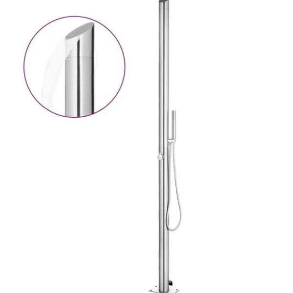 vidaXL Spa & Udendørsbad^havebruser 220 cm rustfrit stål