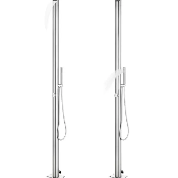 vidaXL Spa & Udendørsbad^havebruser 220 cm rustfrit stål