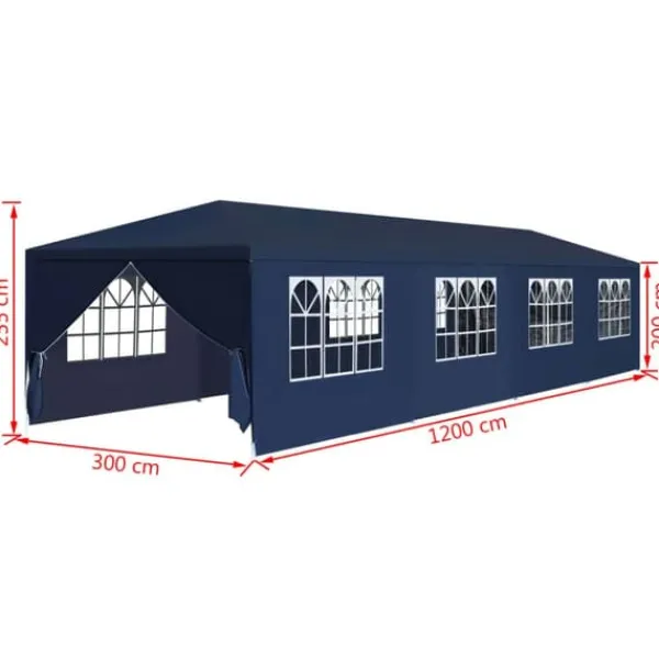 New havefesttelt 3 x 12 m blå - Festtelte & havepavilloner Telte & Lysthuse