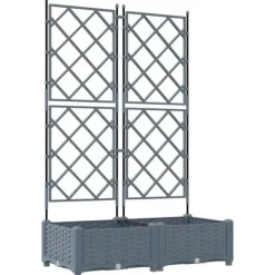 Outlet Havekrukke med trellis Lysegrå 80 x 40 x 125.5 cm PP Plantestativer