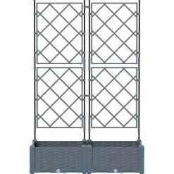 Outlet Havekrukke med trellis Lysegrå 80 x 40 x 125.5 cm PP Plantestativer