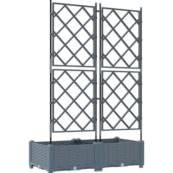Outlet Havekrukke med trellis Lysegrå 80 x 40 x 125.5 cm PP Plantestativer
