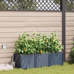 vidaXL Plantningsbænke^Havekrukker Grå 120 x 40 x 37,5 cm Stål