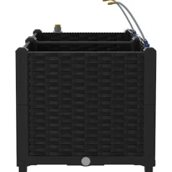 vidaXL Plantningsbænke^Havekrukker Sort 80 x 40 x 37,5 cm Stål