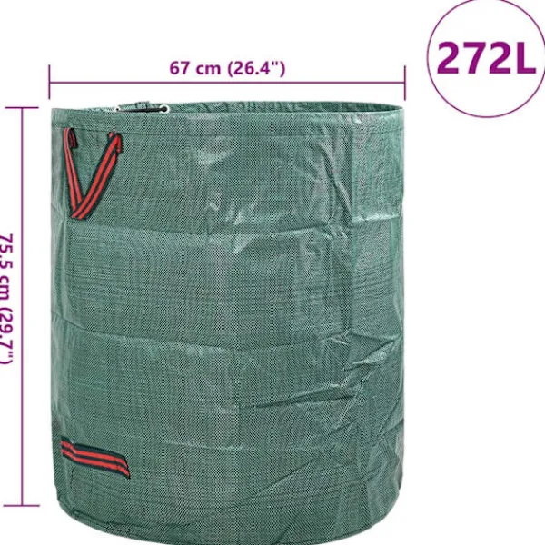 vidaXL Havekurve^Havematerialeposer 12 pcs Grøn 67 x 67 x 75.5 cm Polypropylen
