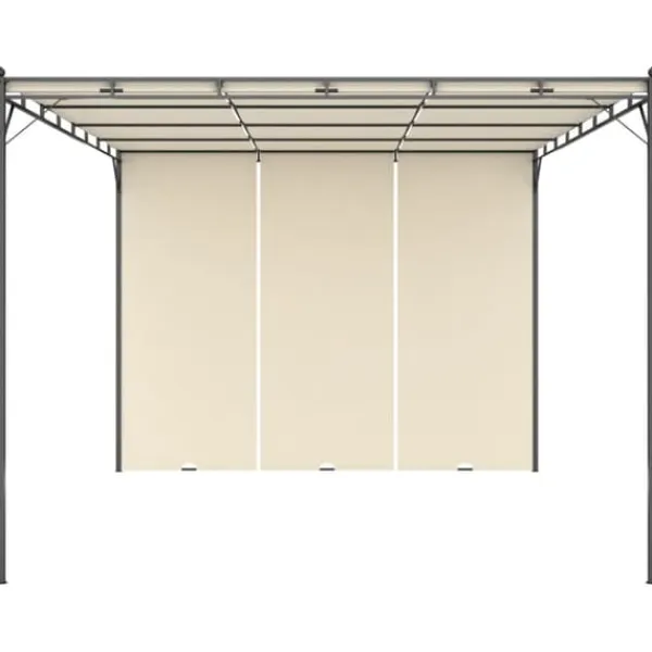 vidaXL Buer, Spalier, Lysthuse Uden Tag^havepavillon med gardin 4x3x2,25 m cremefarvet - Festtelte & havepavilloner