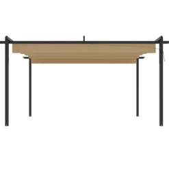 Discount havepavillon med sammenrulleligt tag 4x3 m gråbrun - Festtelte & havepavilloner Buer, Spalier, Lysthuse Uden Tag