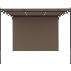 vidaXL Buer, Spalier, Lysthuse Uden Tag^havepavillon med sidegardin 4x3x2,25 m gråbrun - Festtelte & havepavilloner