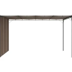 vidaXL Buer, Spalier, Lysthuse Uden Tag^havepavillon med sidegardin 4x3x2,25 m gråbrun - Festtelte & havepavilloner