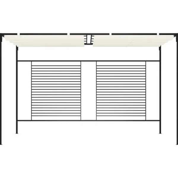Discount havepavillon med udtrækkeligt tag 3x4x2,3 m 180 g/m² creme - Festtelte & havepavilloner Buer, Spalier, Lysthuse Uden Tag