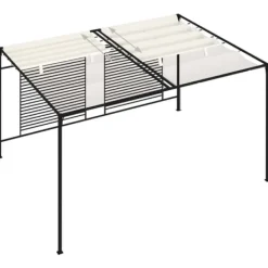 Discount havepavillon med udtrækkeligt tag 3x4x2,3 m 180 g/m² creme - Festtelte & havepavilloner Buer, Spalier, Lysthuse Uden Tag