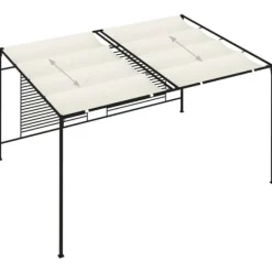 Discount havepavillon med udtrækkeligt tag 3x4x2,3 m 180 g/m² creme - Festtelte & havepavilloner Buer, Spalier, Lysthuse Uden Tag