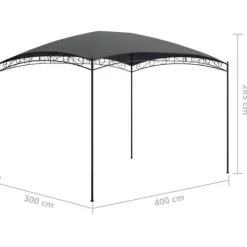 vidaXL Telte & Lysthuse^havepavillon 3x4x2,65 m 180 g/m² antracitgrå - Festtelte & havepavilloner
