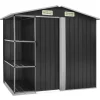 vidaXL Skure, Garager & Carports^haveskur med reol 205x130x183 cm jern antracitgrå - Skure & Redskabsskure