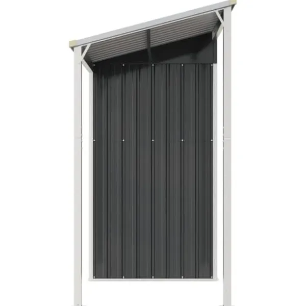 vidaXL Skure, Garager & Carports^haveskur med udvidet tag 277x110,5x181 cm stål antracitgrå - Skure & Redskabsskure