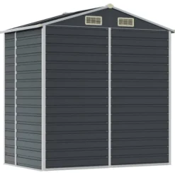 vidaXL Skure, Garager & Carports^haveskur 191x130x198 cm galvaniseret stål antracitgrå - Skure & Redskabsskure