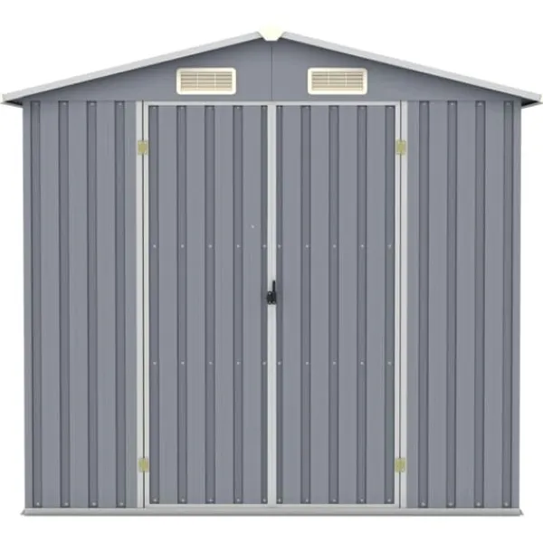 Best haveskur 205x129x183 cm galvaniseret stål grå - Skure & Redskabsskure Skure, Garager & Carports