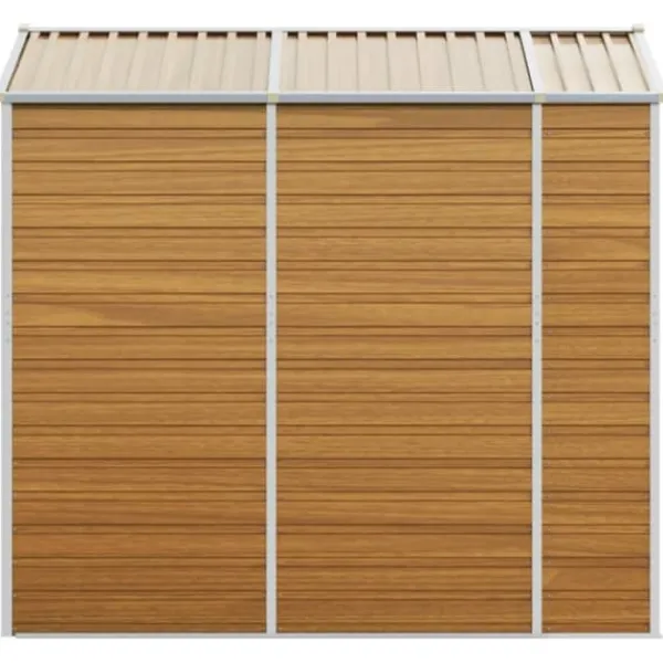vidaXL Skure, Garager & Carports^haveskur 191x215x198 cm galvaniseret stål lysebrun - Skure & Redskabsskure