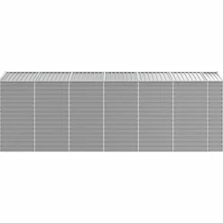 haveskur 191x555x198 cm galvaniseret stål lysegrå - Skure & Redskabsskure Skure, Garager & Carports
