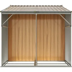 Hot haveskur 277x192,5x179 cm galvaniseret stål lysebrun - Skure & Redskabsskure Skure, Garager & Carports