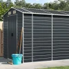 vidaXL Skure, Garager & Carports^haveskur 191x555x198 cm galvaniseret stål antracitgrå - Skure & Redskabsskure