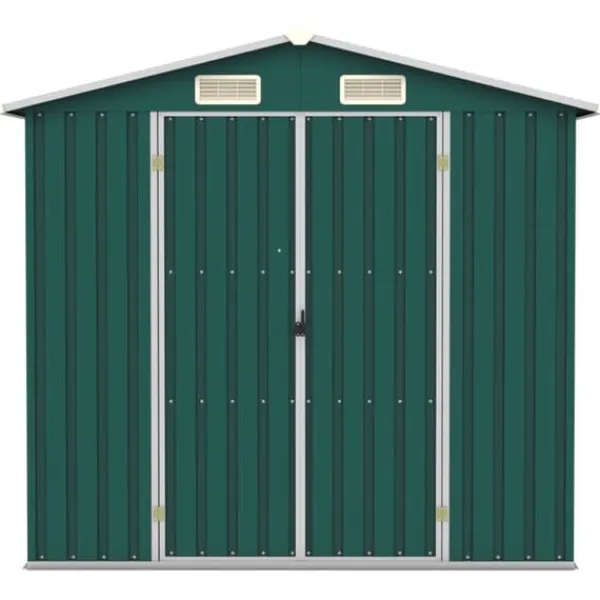 New haveskur 205x129x183 cm galvaniseret stål grøn - Skure & Redskabsskure Skure, Garager & Carports