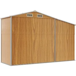 Best haveskur 277x93x179 cm galvaniseret stål brun - Skure & Redskabsskure Skure, Garager & Carports