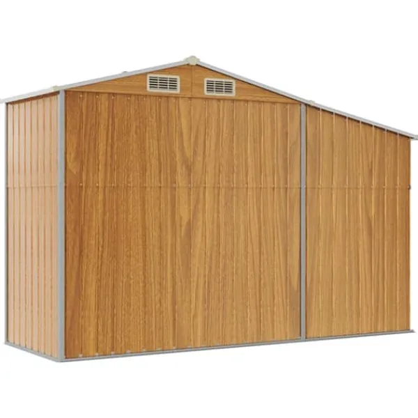 Best haveskur 277x93x179 cm galvaniseret stål brun - Skure & Redskabsskure Skure, Garager & Carports
