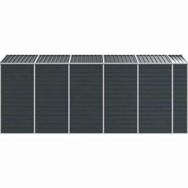 Discount haveskur 191x470x198 cm galvaniseret stål antracitgrå - Skure & Redskabsskure Skure, Garager & Carports