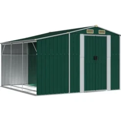 vidaXL Skure, Garager & Carports^haveskur 277x279x179 cm galvaniseret stål grøn - Skure & Redskabsskure