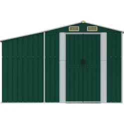 vidaXL Skure, Garager & Carports^haveskur 277x279x179 cm galvaniseret stål grøn - Skure & Redskabsskure