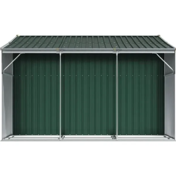 vidaXL Skure, Garager & Carports^haveskur 277x279x179 cm galvaniseret stål grøn - Skure & Redskabsskure
