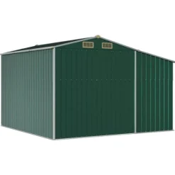 vidaXL Skure, Garager & Carports^haveskur 277x279x179 cm galvaniseret stål grøn - Skure & Redskabsskure