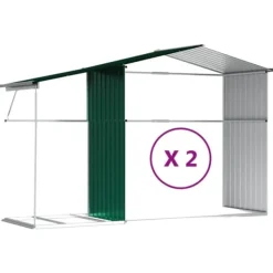 vidaXL Skure, Garager & Carports^haveskur 277x279x179 cm galvaniseret stål grøn - Skure & Redskabsskure