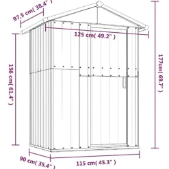Best haveskur 126x97,5x177 cm galvaniseret stål grøn Skure, Garager & Carports