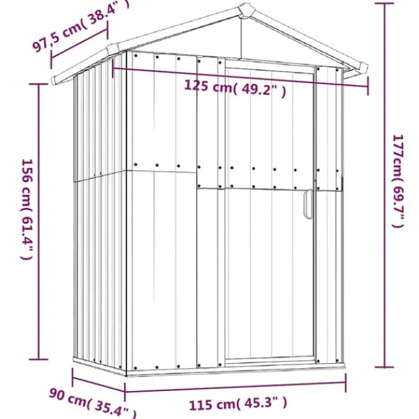 Best haveskur 126x97,5x177 cm galvaniseret stål grøn Skure, Garager & Carports