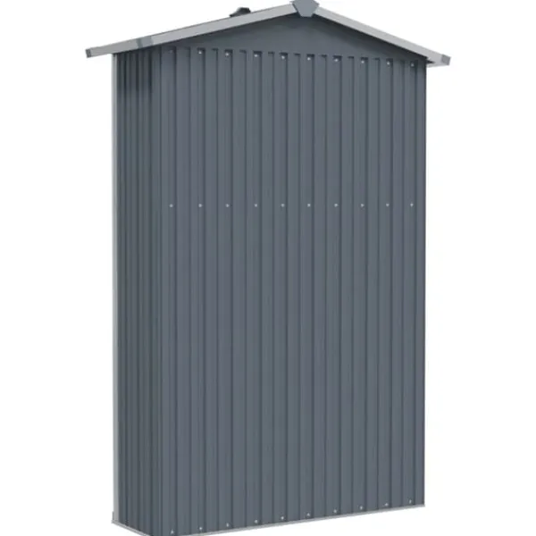 vidaXL Skure, Garager & Carports^haveskur 116x45x175 cm galvaniseret stål grå - Skure & Redskabsskure