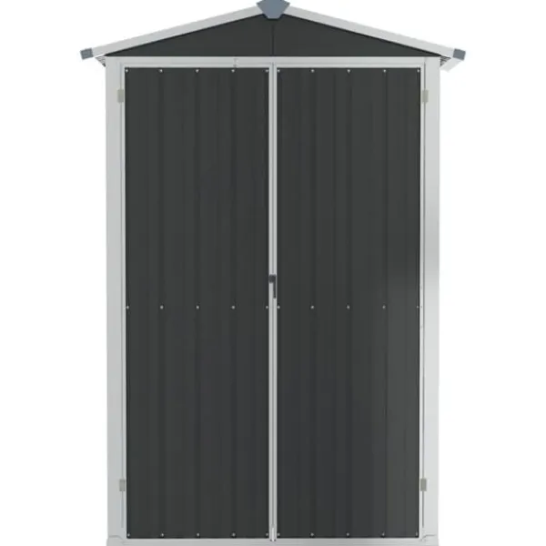 Online haveskur 116x45x175 cm galvaniseret stål antracitgrå - Skure & Redskabsskure Skure, Garager & Carports