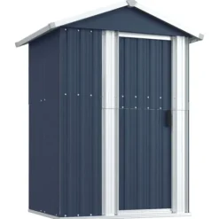 Outlet haveskur 126x97,5x177 cm galvaniseret stål antracitgrå - Skure & Redskabsskure Skure, Garager & Carports
