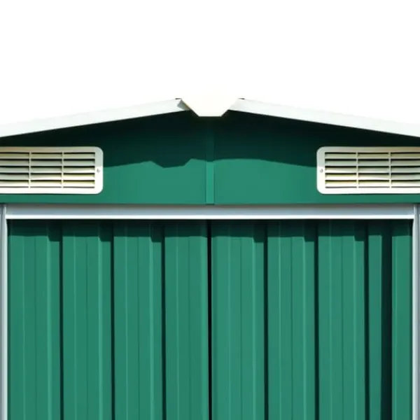 vidaXL Skure, Garager & Carports^haveskur 257x990x181 cm galvaniseret stål grøn - Skure & Redskabsskure
