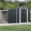 vidaXL Skure, Garager & Carports^haveskur 277x279x179 cm galvaniseret stål antracitgrå - Skure & Redskabsskure