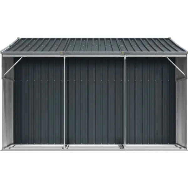 vidaXL Skure, Garager & Carports^haveskur 277x279x179 cm galvaniseret stål antracitgrå - Skure & Redskabsskure