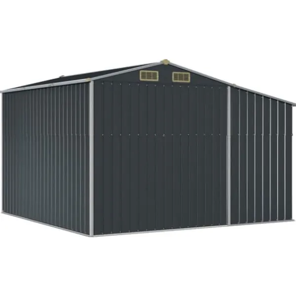 vidaXL Skure, Garager & Carports^haveskur 277x279x179 cm galvaniseret stål antracitgrå - Skure & Redskabsskure