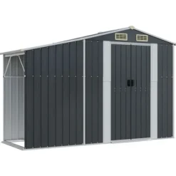 vidaXL Skure, Garager & Carports^haveskur 277x279x179 cm galvaniseret stål antracitgrå - Skure & Redskabsskure