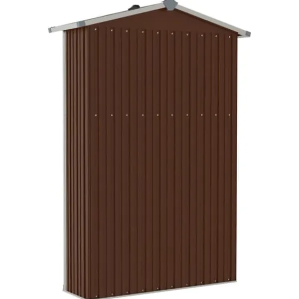 Outlet haveskur 116x45x175 cm galvaniseret stål brun - Skure & Redskabsskure Skure, Garager & Carports